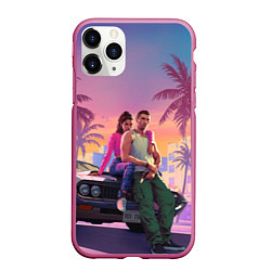 Чехол iPhone 11 Pro матовый Люсия с парнем gta 6