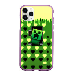 Чехол iPhone 11 Pro матовый Minecraft love toxic