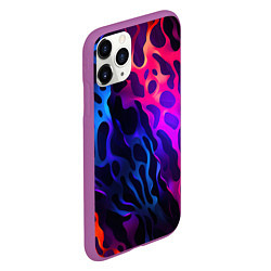 Чехол iPhone 11 Pro матовый Камуфляж из ярких красок, цвет: 3D-фиолетовый — фото 2