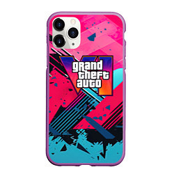 Чехол iPhone 11 Pro матовый Gta 6 abstract logo style