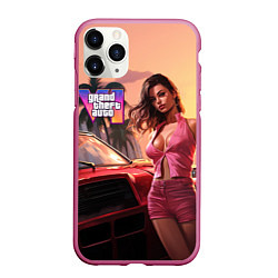 Чехол iPhone 11 Pro матовый GTA 6 girl vice city