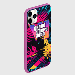 Чехол iPhone 11 Pro матовый GTA 6 logo abstract, цвет: 3D-фиолетовый — фото 2