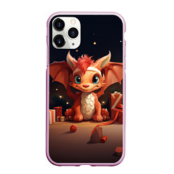 Чехол iPhone 11 Pro матовый Магистр сказочной ночи дракон, цвет: 3D-розовый