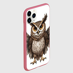 Чехол iPhone 11 Pro матовый Совушка с крыльями, цвет: 3D-малиновый — фото 2