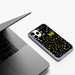 Чехол iPhone 11 Pro матовый PUBG sticker games, цвет: 3D-светло-сиреневый — фото 2