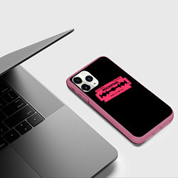 Чехол iPhone 11 Pro матовый Rockstar razor, цвет: 3D-малиновый — фото 2