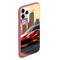 Чехол iPhone 11 Pro матовый GTA 6 Vice city, цвет: 3D-малиновый — фото 2