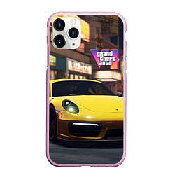 Чехол iPhone 11 Pro матовый GTA 6 porshe, цвет: 3D-розовый