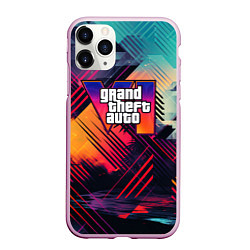 Чехол iPhone 11 Pro матовый GTA 6 аbstract logo