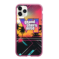Чехол iPhone 11 Pro матовый GTA 6 night logo