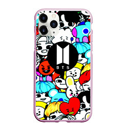 Чехол iPhone 11 Pro матовый Bangtan Boys logo band, цвет: 3D-розовый