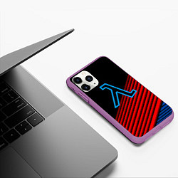 Чехол iPhone 11 Pro матовый Half life stripes freeman, цвет: 3D-фиолетовый — фото 2