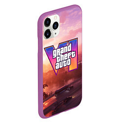 Чехол iPhone 11 Pro матовый GTA 6 Vice, цвет: 3D-фиолетовый — фото 2