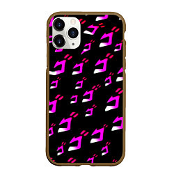 Чехол iPhone 11 Pro матовый JoJos Bizarre neon pattern logo, цвет: 3D-коричневый