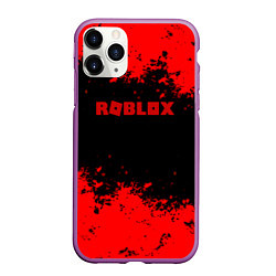 Чехол iPhone 11 Pro матовый Роблокс краски красные, цвет: 3D-фиолетовый