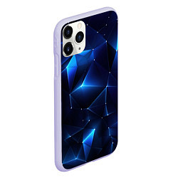 Чехол iPhone 11 Pro матовый Синяя геометрическая абстракция, цвет: 3D-светло-сиреневый — фото 2