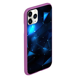 Чехол iPhone 11 Pro матовый Синяя геометрическая абстракция, цвет: 3D-фиолетовый — фото 2