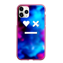 Чехол iPhone 11 Pro матовый Love death and robots serial gradient, цвет: 3D-малиновый