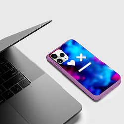Чехол iPhone 11 Pro матовый Love death and robots serial gradient, цвет: 3D-фиолетовый — фото 2