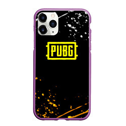 Чехол iPhone 11 Pro матовый PUBG краски поля боя, цвет: 3D-фиолетовый