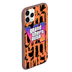 Чехол iPhone 11 Pro матовый GTA 6 граффити, цвет: 3D-коричневый — фото 2