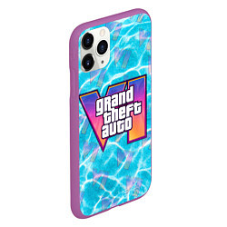 Чехол iPhone 11 Pro матовый GTA 6 басейн, цвет: 3D-фиолетовый — фото 2