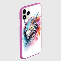 Чехол iPhone 11 Pro матовый Портрет дракона, цвет: 3D-фиолетовый — фото 2