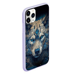 Чехол iPhone 11 Pro матовый Fantasy wolf, цвет: 3D-светло-сиреневый — фото 2