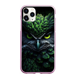 Чехол iPhone 11 Pro матовый Зеленая фэнтази сова, цвет: 3D-розовый