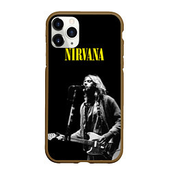 Чехол iPhone 11 Pro матовый Группа Nirvana Курт Кобейн, цвет: 3D-коричневый