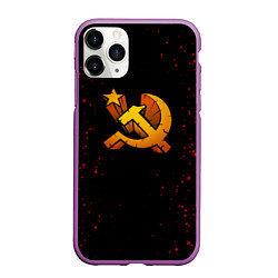 Чехол iPhone 11 Pro матовый Серп и молот СССР краски