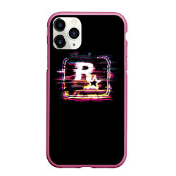 Чехол iPhone 11 Pro матовый Rockstar noise, цвет: 3D-малиновый