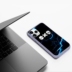 Чехол iPhone 11 Pro матовый Любовь смерть и роботы гроза шторм, цвет: 3D-светло-сиреневый — фото 2