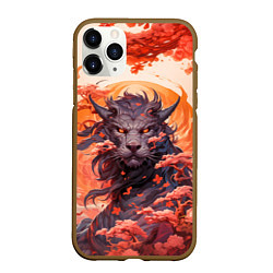 Чехол iPhone 11 Pro матовый Тигровый дракон сакура