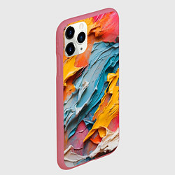 Чехол iPhone 11 Pro матовый Абстрактная живопись акрилом, цвет: 3D-малиновый — фото 2