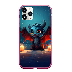 Чехол iPhone 11 Pro матовый Синий загадочный дракон