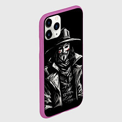 Чехол iPhone 11 Pro матовый Гай фокс на чёрном фоне, цвет: 3D-фиолетовый — фото 2