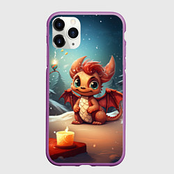 Чехол iPhone 11 Pro матовый Новый год дракон 2024