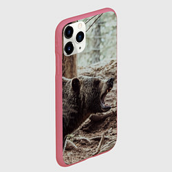 Чехол iPhone 11 Pro матовый Bear, цвет: 3D-малиновый — фото 2