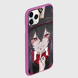 Чехол iPhone 11 Pro матовый Genshin Impact Ху Тао, цвет: 3D-фиолетовый — фото 2