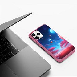 Чехол iPhone 11 Pro матовый Красный лес, цвет: 3D-малиновый — фото 2