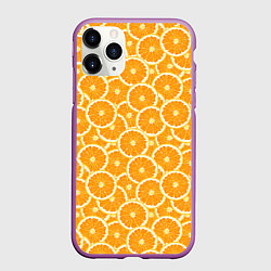 Чехол iPhone 11 Pro матовый Ломтики апельсина