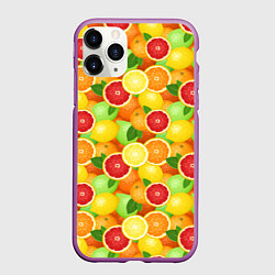 Чехол iPhone 11 Pro матовый Цитрусовые фрукты