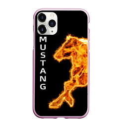 Чехол iPhone 11 Pro матовый Mustang fire, цвет: 3D-розовый