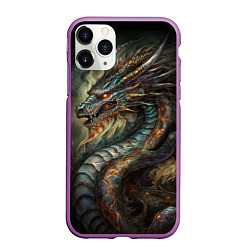 Чехол iPhone 11 Pro матовый Древний пещерный дракон символ 2024, цвет: 3D-фиолетовый