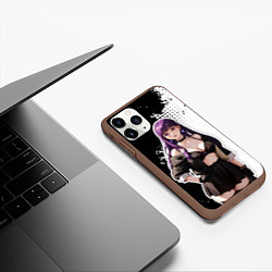Чехол iPhone 11 Pro матовый Ферн - белая абстракция, цвет: 3D-коричневый — фото 2