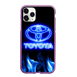 Чехол iPhone 11 Pro матовый Toyota neon fire