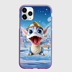 Чехол iPhone 11 Pro матовый Дракон милый новогодний 2024 символ года