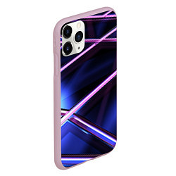 Чехол iPhone 11 Pro матовый Фиолетовая геометрическая абстракция, цвет: 3D-розовый — фото 2