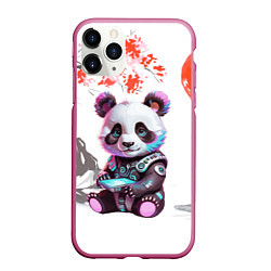 Чехол iPhone 11 Pro матовый Funny panda - China, цвет: 3D-малиновый